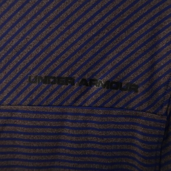 Under Armour HeatGear Purple Striped Performance Polo (M) ⛳️ OMG! - Picture 5 of 11